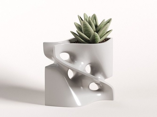 minimo pianta pentola vaso fiore succulenta piante grasse giardino fiori all'aperto superficie geometrico minimalista architettura decorativo casa natura decorazione casa arredamento 3d print model - Mito3D