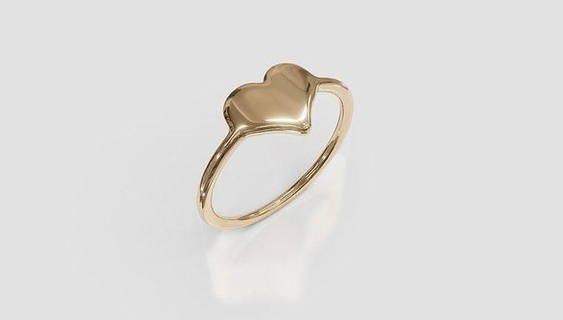 az yüzük kalp şekil sembol ince narin tasarım retro Sanat Aşk nostaljik altın takı mini mücevher yüzükler 3d print model - Mito3D