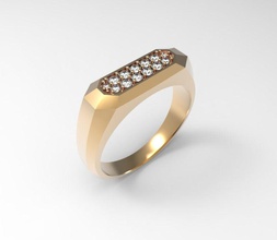 minimalizm faset takı platin mücevher lüks altın kırat gümüş yazdırılabilir yüzük parlak elmas safir değerli yüzükler 3d print model - Mito3D