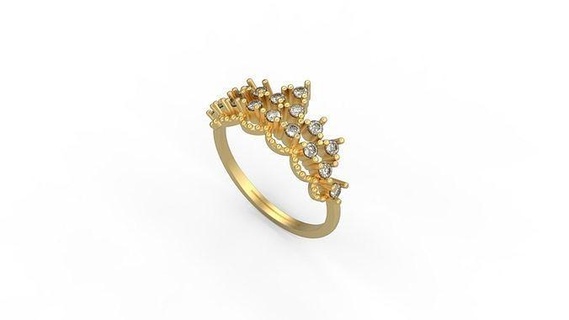 minimalista corona anillo 01 anillo oro joya joyería plata minimalista mínimo solitario diamantes amor imprimible Boda joyería joya anillos 3d print model - Mito3D