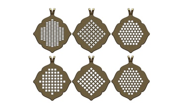 minimalista flor pingentes encantos or brincos joalheria ouro padronizar clássico imprimível prata ornamentado tradicional colar pingente moucharabieh árabe jóias brinco moda 3d print model - Mito3D