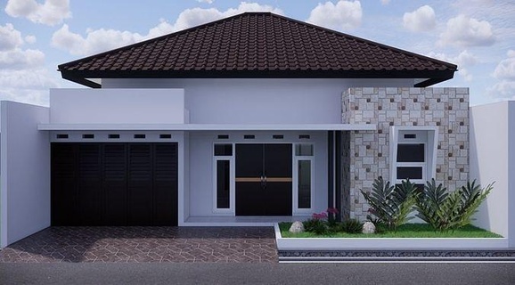 minimalist house design 10 x12 meter - 3d sketchup v2015 exterior plan enscape vray lumion architectural architecture building 3d print model - Mito3D