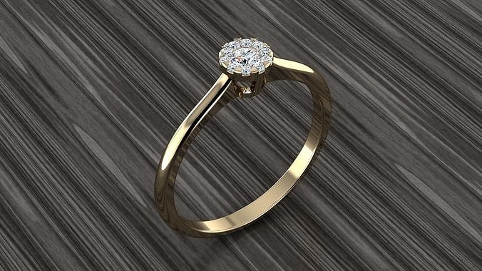 minimalista gioielleria diamante squillare stampabile gioiello Fidanzamento nozze argento anelli gemma sterlina moda oro engagement bianca brillante platino 3D print model - Mito3D