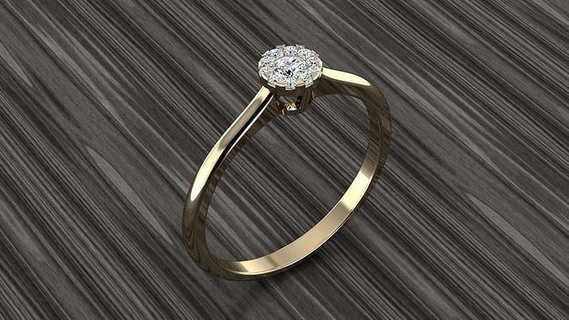 minimalistisch Schmuck Diamant Ring druckbar Juwel Engagement Hochzeit Silber Ringe Sterling Mode Gold engagem Weiß brillant Platin 3d print model - Mito3D