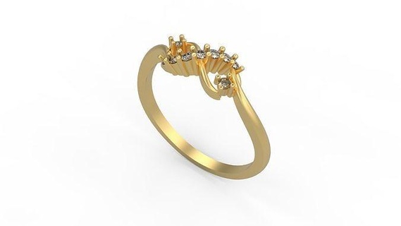 minimalista anel 1003 mínimo luz 1 4grams solitário diamantes amar imprimível Casamento joalheria argolas 3d print model - Mito3D