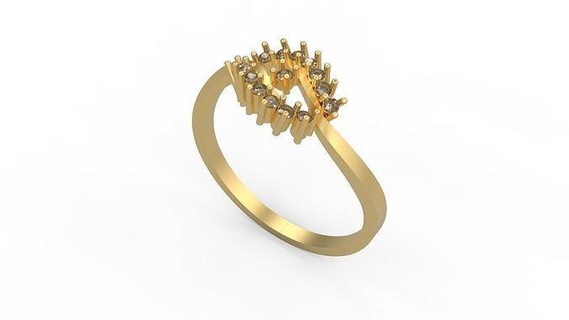 minimalistisch Ring 1016 minimal Licht 1 4grams Solitär Diamanten Liebe druckbar Hochzeit Schmuck Ringe 3d print model - Mito3D