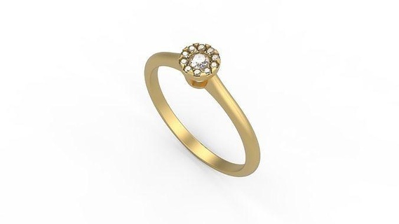 minimaliste bague 1035 minimal lumière 1 4grams solitaire diamants l'amour imprimable mariage bijoux anneaux 3d print model - Mito3D