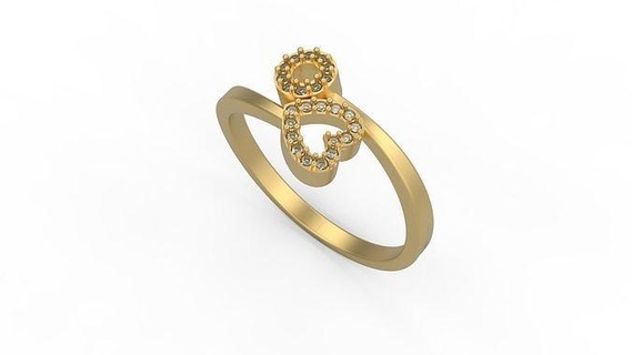 minimalista squillare 1040 minimo luce 1 4grams solitario diamanti amore stampabile nozze cuore gioielleria anelli 3d print model - Mito3D