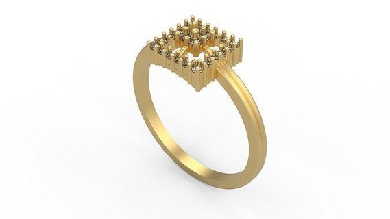 minimalistisch Ring 1045 minimal Licht 1 4grams Solitär Diamanten Liebe druckbar Hochzeit Schmuck Ringe 3d print model - Mito3D