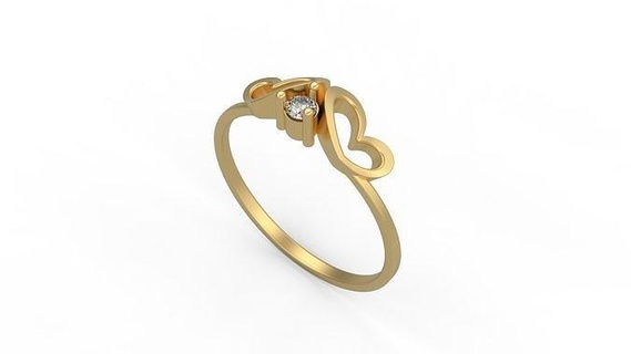 minimalist ring 1059 minimal light 1 4grams solitaire diamonds love printable wedding jewelry rings 3d print model - Mito3D