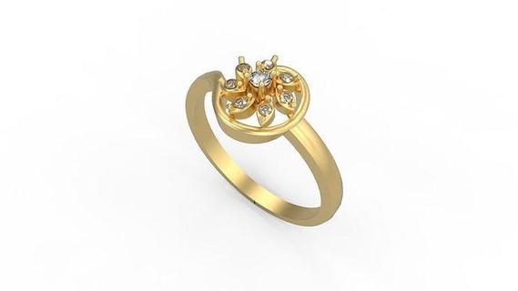 minimalistisch Ring 171 Gold Juwel Schmuck Silber minimal Licht 1 4grams Solitär Diamanten Liebe druckbar Hochzeit Ringe 3d print model - Mito3D