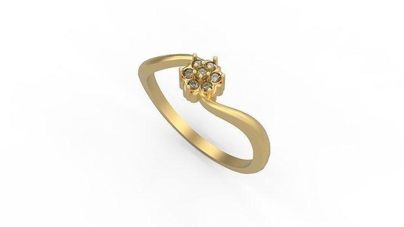 minimalistisch Ring 319 Gold Juwel Schmuck Silber minimal Licht 1 4grams Solitär Diamanten Liebe druckbar Hochzeit Ringe 3d print model - Mito3D