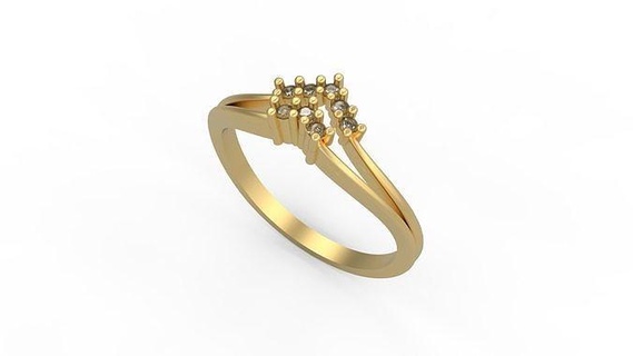minimalista anel 332 ouro jóia joalheria prata mínimo luz 1 4grams solitário diamantes amar imprimível Casamento argolas 3d print model - Mito3D