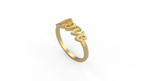 minimalist yüzük 34 altın mücevher takı gümüş az ışık 1 4grams Solitaire elmaslar Aşk yazdırılabilir düğün yüzükler 3d print model - Mito3D