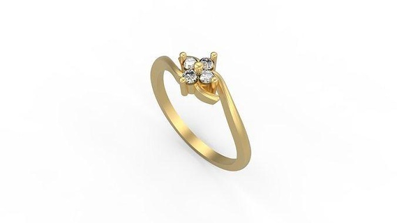 minimalista anel 363 ouro jóia joalheria prata mínimo luz 1 4grams solitário diamantes amar imprimível Casamento argolas 3d print model - Mito3D