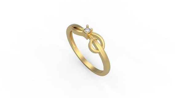 minimalistisch Ring 378 Gold Juwel Schmuck Silber minimal Licht 1 4grams Solitär Diamanten Liebe druckbar Hochzeit Ringe 3d print model - Mito3D