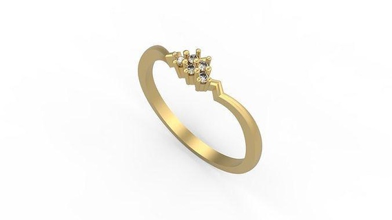 minimalist ring 386 gold jewel jewellry silver minimal light 1 4grams solitaire diamonds love printable wedding jewelry rings 3d print model - Mito3D