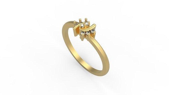 minimalistisch Ring 408 Gold Juwel Schmuck Silber minimal Licht 1 4grams Solitär Diamanten Liebe druckbar Hochzeit Ringe 3d print model - Mito3D