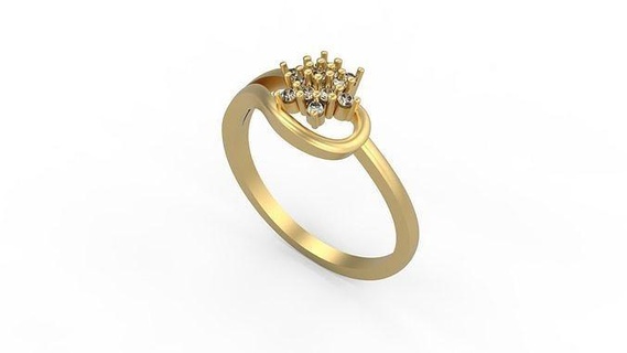 minimalista anillo 428 oro joya joyería plata mínimo ligero 1 4grams solitario diamantes amor imprimible Boda anillos 3d print model - Mito3D