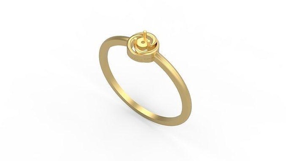 minimalistisch Ring 601 Silber minimal Licht 1 4grams Solitär Diamanten druckbar Hochzeit Schmuck Ringe 3d print model - Mito3D