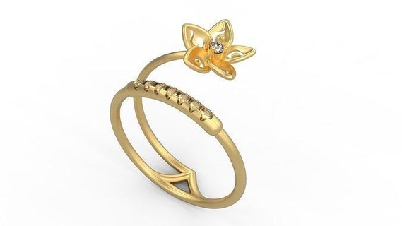 minimalist ring 961 minimal light 1 4grams solitaire diamonds love printable wedding flower jewelry rings 3d print model - Mito3D