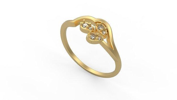 minimalista anillo 969 mínimo ligero 1 4grams solitario diamantes amor imprimible Boda joyería joya anillos 3d print model - Mito3D