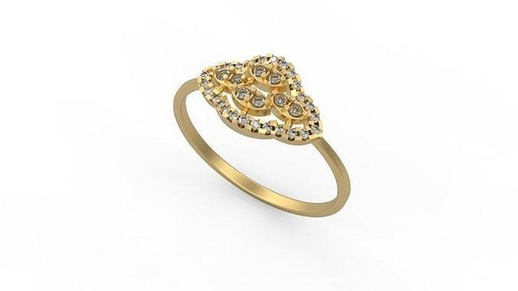 minimalista anillo 970 mínimo ligero 1 4grams solitario diamantes amor imprimible Boda joyería joya anillos 3d print model - Mito3D