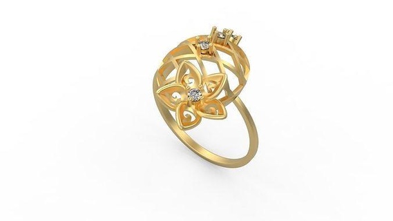 minimalista anillo 971 mínimo ligero 1 4grams solitario diamantes amor imprimible Boda joyería joya anillos 3d print model - Mito3D