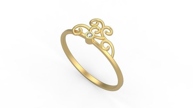 minimalista squillare 979 minimo luce 1 4grams solitario diamanti amore stampabile nozze gioielleria anelli 3D print model - Mito3D