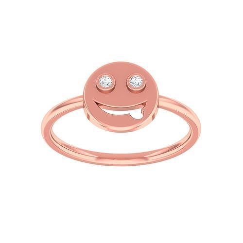 minimalist smile face light wt women ring 3dm stl 1- render wedding engagement jewellery printable diamond jewelry weight smily emogie rings 3D print model - Mito3D