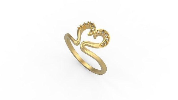 minimalista cigno squillare 516 oro gioiello gioielleria argento minimo solitario diamanti amore stampabile nozze anelli 3d print model - Mito3D