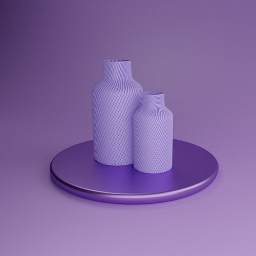 minimalistisch gebogen Flasche Vase simpel elegant Dekor Dekoration Dekorationen Innere Design Architektur Komposition Harmonie Haus 3D print model - Mito3D