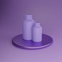 minimalista curvo bottiglia vaso semplicistico elegante arredamento decorazione decorazioni interni design architettura composizione armonia Casa 3d print model - Mito3D