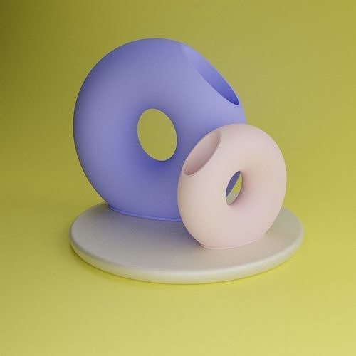 minimalistic donut vase simplistic elegant bottle oval flowers simple decor decoration home interior design architecture composition harmony smooth desk shelf house 3D print model - Mito3D