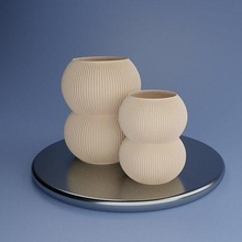 minimalistisch doppelt kugel vase simpel elegant dekor dekoration dekorationen zuhause haus innere design architektur komposition harmonie kunst gestalten einfachheit 3d print model - Mito3D