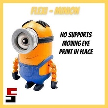 minion flexi articulated minions despicable me flexible print in place moving parts bendable hinged jointed attached bending articulate gru stuart games toys 3d print model - Mito3D
