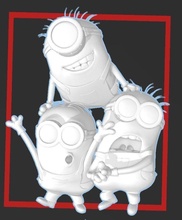 schergen gruppe of 3 freunde hi res 3d drucken datei günstling karikatur gelb comic komisch stellt film pixar spielzeug 3dprint aufregend gru verabscheuungswürdig spiele spielzeuge 3d print model - Mito3D
