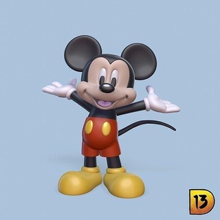 mini impresión 001 Mickey ratón disney cómic niño juguete dibujos animados animación personaje juegos juguetes 3d print model - Mito3D