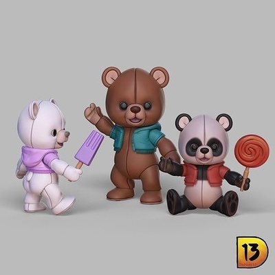 mini impression r005 cubby ours nounours jouets action figure animal poupée peluche jeux 3d print model - Mito3D