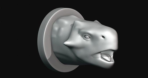 minmi cabeça dinossauro impressão 3d modelo imprimível arte esculturas 3d print model - Mito3D