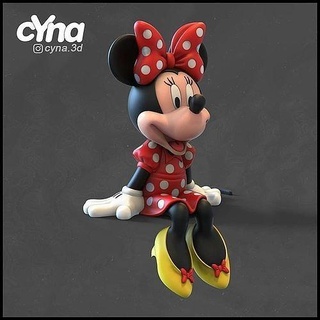 minnie - two mickey mouse figurines character art toy 3dprint disney pluto figure collective fun sculpture statue sculptures 3d print model - Mito3D
