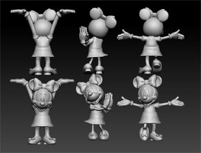 minnie 3 poses animal ratón apoyo lindo arte esculturas 3d print model - Mito3D