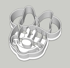minnie maus plätzchen cutter 2 zoll minniemouse disney ausstechform backen 3dprinting backwerkzeuge hobby diy 3d print model - Mito3D