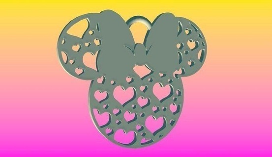 minnie mouse hearts minnie mouse ornament disney hearts house decor minnie mouse  3d print model - Mito3D