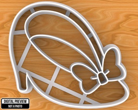 minnie mouse shoe bow cookie cutter food baking form fondant mold shape disney cartoon clubhouse friends house kitchen dining 3d print model - Mito3D