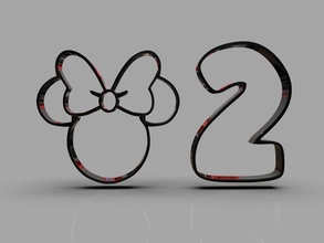 minnie 2 biscoito cortador Comida ilustração rato Disney mickey crianças meninas menina fofa estilizado desenho animado desenhos animados ferramenta cozinha Plutão amar romance passatempo 3d print model - Mito3D