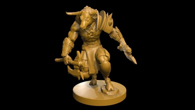 Minotauro criatura fera monstro fantasia ficcional mitologia mitológico lenda mágico mito jogos brinquedos borda 3d print model - Mito3D