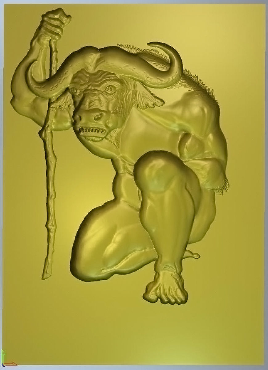 Minotaur Boğa fantezi canavar model Artcam cnc Sanat heykeller 3D print model - Mito3D