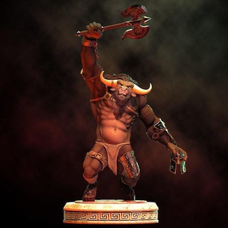 minotaur heykel efsane yaratık canavar boğa mitoloji mitolojik büyülü spartalı savaş savaşçı anatomi hayvan vahşi girit sanat heykeller 3d print model - Mito3D