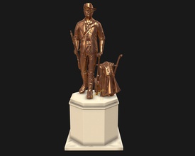 minuteman escultura listo to 3d impresión estatua arte bronce figura hombre decoración premio masculino medalla veterano izquierda persona esculturas 3d print model - Mito3D